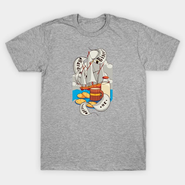 Biscuit and sailboat T-Shirt by Alsiqcreativeart